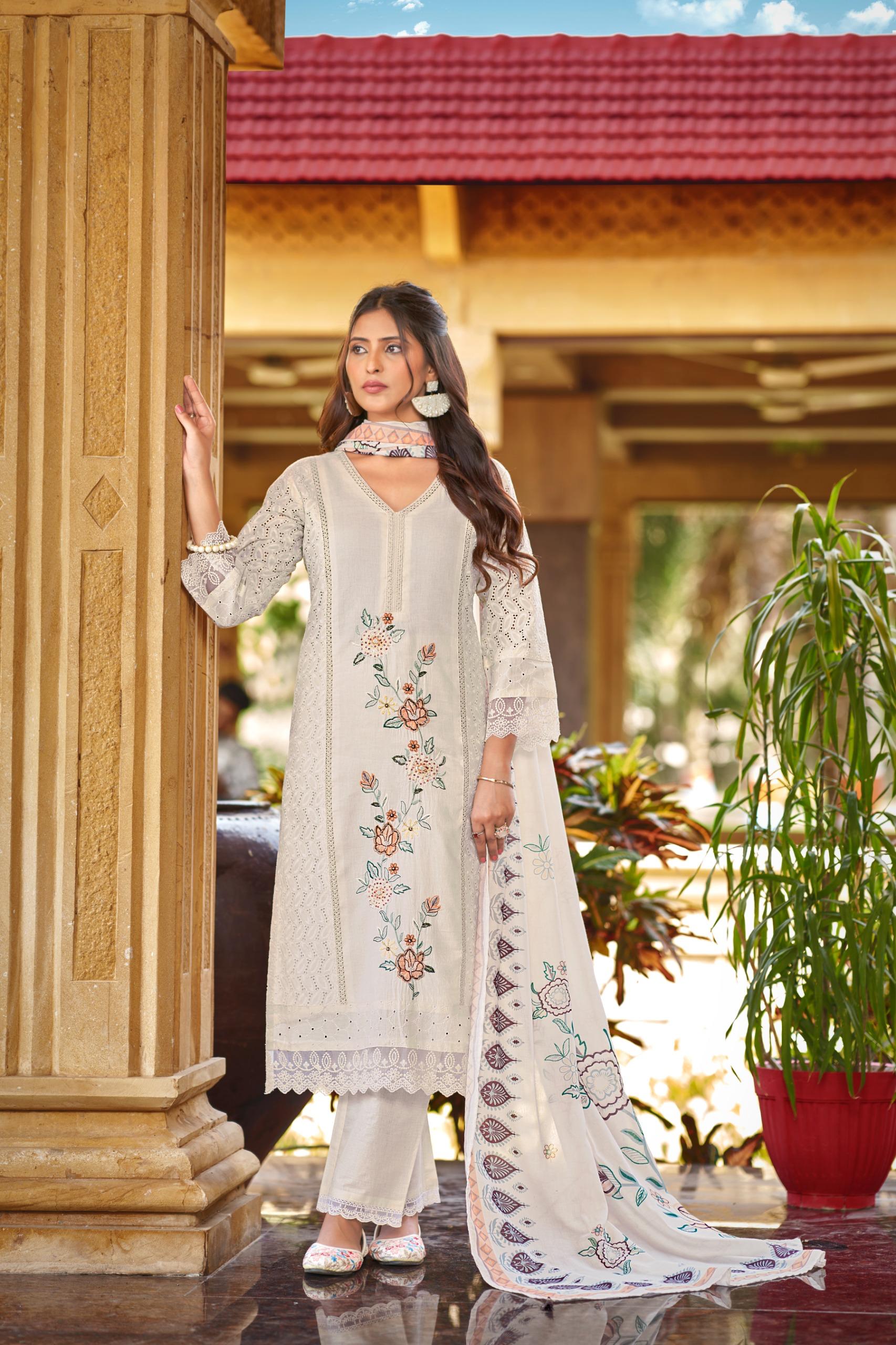 Top - Pure Cotton Shifali With Work Bottom - Cambric with work Duptta - Cotton Print Inner - Cotton