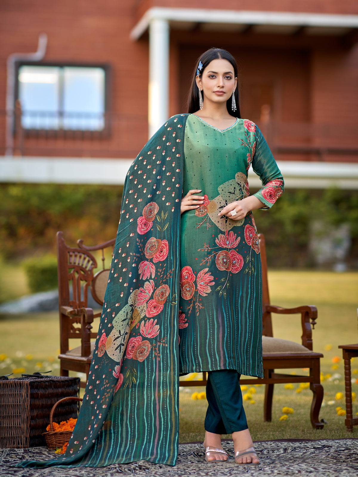 Top Fabric- Pure Shimar Print With Handwork Bottom- Pure Santton Duptta- Pure Shimar Print Inner- Cotton