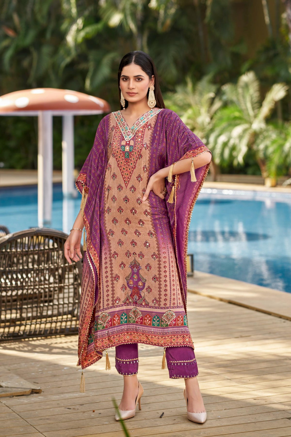 Top - Pure Natureal Creap With HandWork Bottom - Natureal Creap With Handwork Inner - Cotton